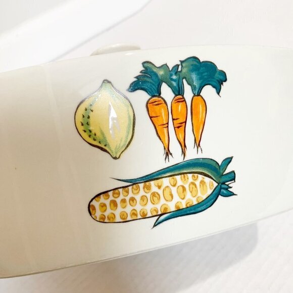 Villeroy & Boch Primabella Casserole Lidded Vintage Vegetable Print 50s 60s Mid - Picture 3 of 15